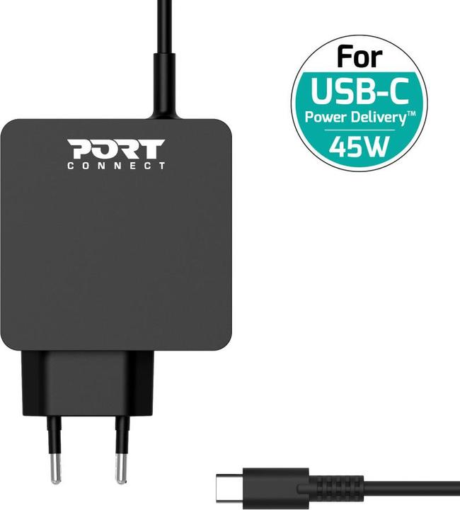 Port Designs Type C Universal Power Adapter 45w For Macbooks Notebooks Tablets Smartphones Up To 45w (45 W)