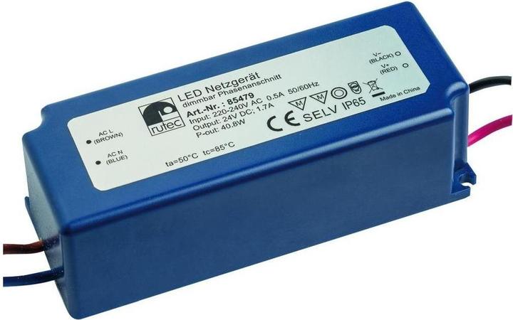 Produktbild Rutec Licht LED Netzgerät 24V 40W IP65 85479 dimmbar Phasenanschnitt, 108x44x32mm