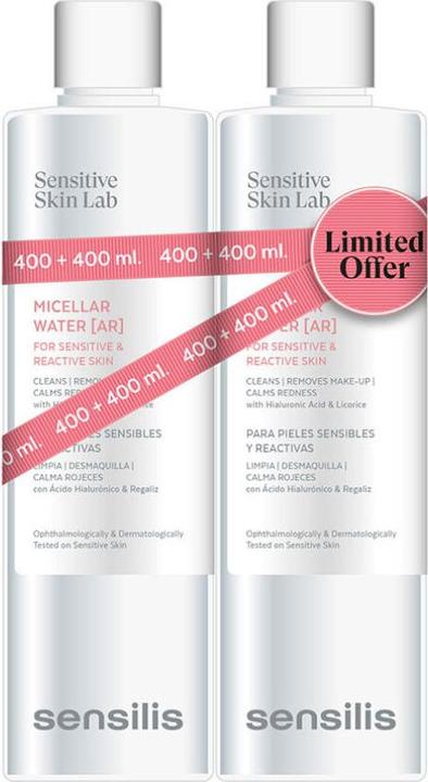 Actual product image Sensilis Micellar Water AR Sensitive And Reactive Skin 2x400ml (Powder, 800 ml)
