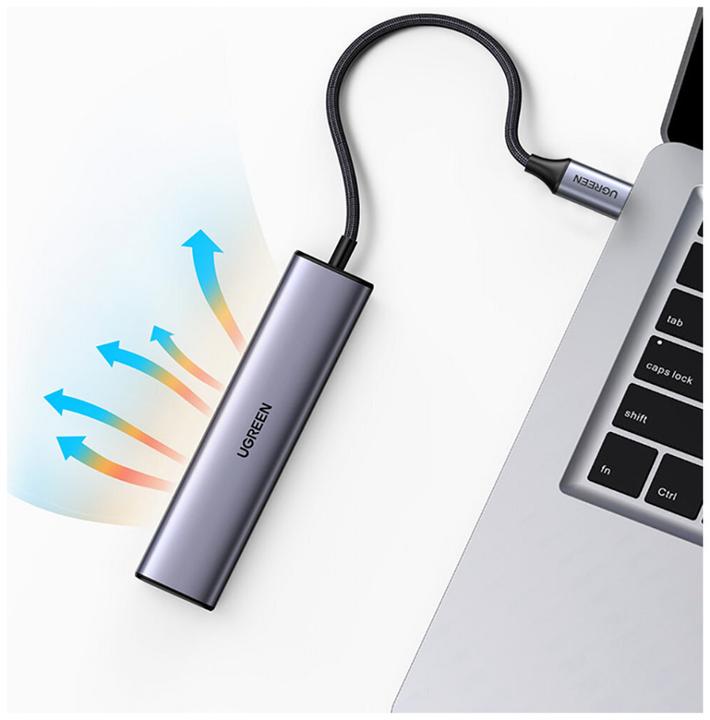 Produktbild Ugreen Gigabit Ethernet Adapter Hub mit USB PD (USB-C, 4 Ports)