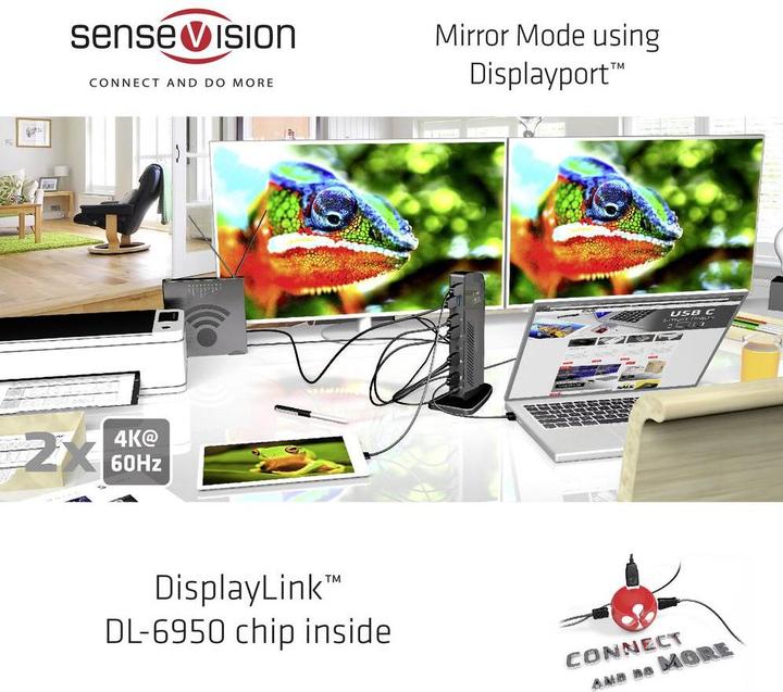Produktbild Club 3D Dual Display Docking Station 4K60Hz (USB-B, 2 Ports)