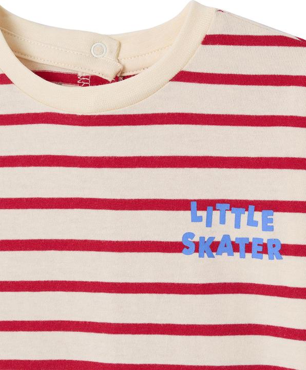 Actual product image Vertbaudet Bio-Kollektion: Gestreiftes Baby Shirt mit Druckknöpfen hinten (62)