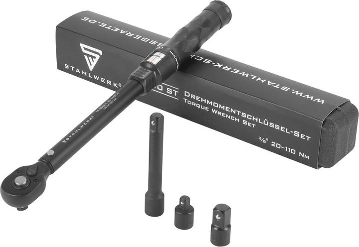 Produktbild Stahlwerk Drehmomentschlüssel TWS-110 ST 72 Zähne 20-110 Nm 3/8“ Umschaltknarre (3/8", 1/4", 1/2", 20 Nm, 110 Nm)