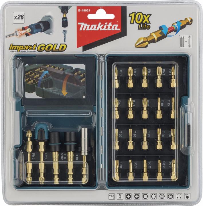 Produktbild Makita Torsion Bit-Set 26-tlg. (25mm, 6.35 mm (¼") Sechskant-Aufnahme)