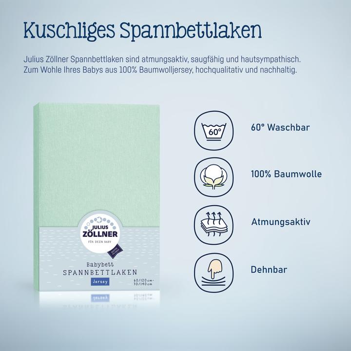 Produktbild Julius Zöllner Fix-Leintuch Jersey Salbei 90 x 40 cm (90 x 40 cm)