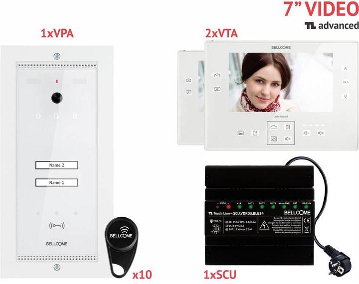 Produktbild Bellcome Video Türsprechanlage d 7" Kit 2 Familie (Kabelgebunden)