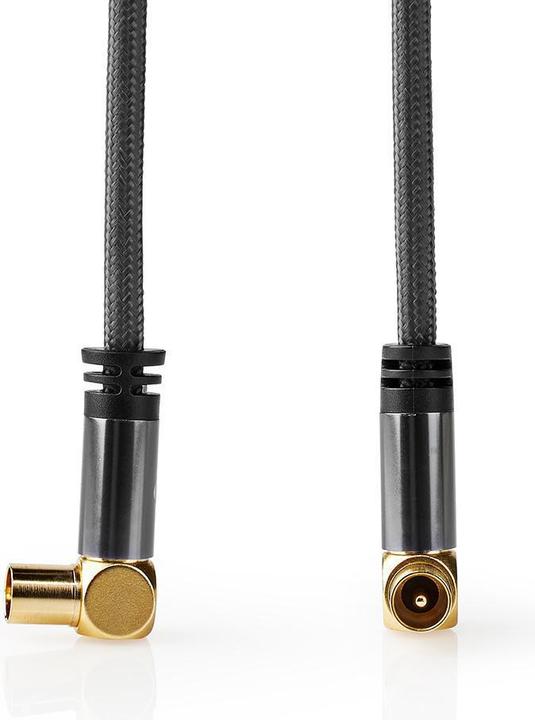 Produktbild Nedis Koaxial Kabel - IEC Stecker - IEC Buchse - Vergoldet - 75 Ohm - 4-fach geschirmt - 5 m - run (75 dB, Antennenkabel)