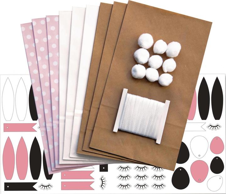 Immagine prodotto Folia Set di sacchetti di carta craft coniglietto marrone/rosa/bianco 9 pezzi. (Borsa da regalo, 9 x)