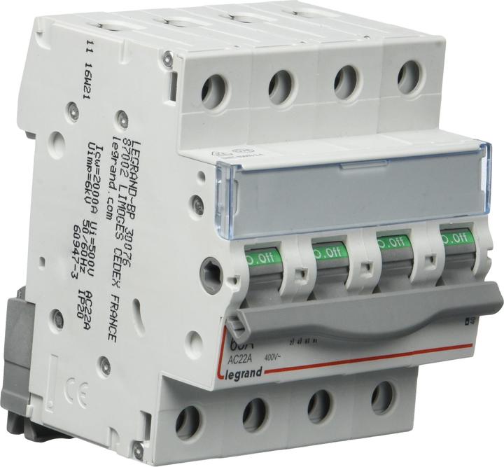 Immagine prodotto Legrand LEG 406487 Interruttore a levetta Dx3 Off 4P 63A