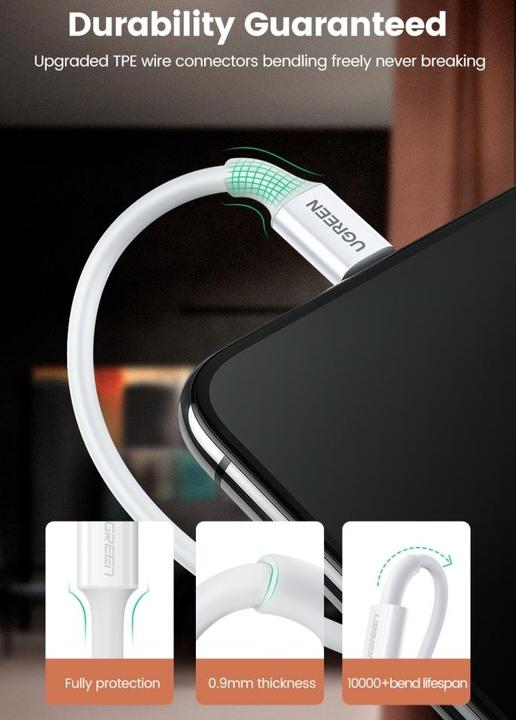Produktbild Ugreen Lightning zu USB-A 2.0 Kabel (2 m, USB 2.0)