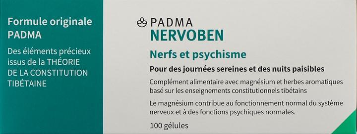 Nutritional values and ingredients Padma Nervoben (100 Piece, Capsules, 82 g)