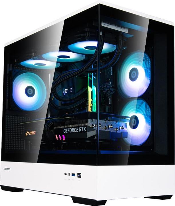 Image du produit Zalman GHE P30 micro-ATX Boîtier en verre trempé Panoramic View - Noir/Blanc (mATX, Mini-ITX)