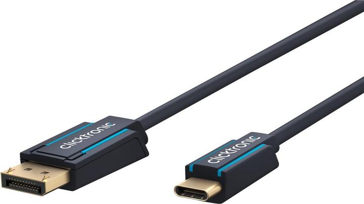 clicktronic USB-C to DP Cable. M/M. Blue. 1.0m (1 m, DisplayPort)