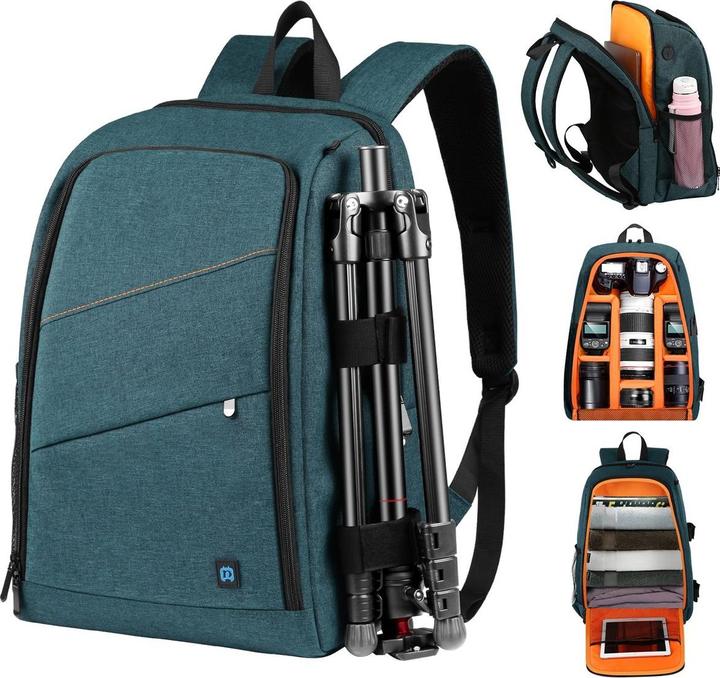 Produktbild König Design Kamera Foto Rucksack Tasche viel Platz für Kamera + Zubehör Drohne Regenschutz (Kamera Schultertasche)