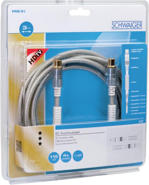 Produktbild Schwaiger KVKHD30S531 - 3 m - IEC - IEC - Transparent (110 dB, Antennenkabel)