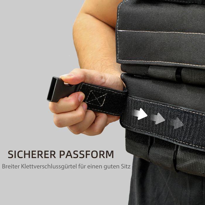 Produktbild Swisshandel24 verstellbare Gewichtsweste 20kg mit Reflektierenden Streifen, Trainingsweste