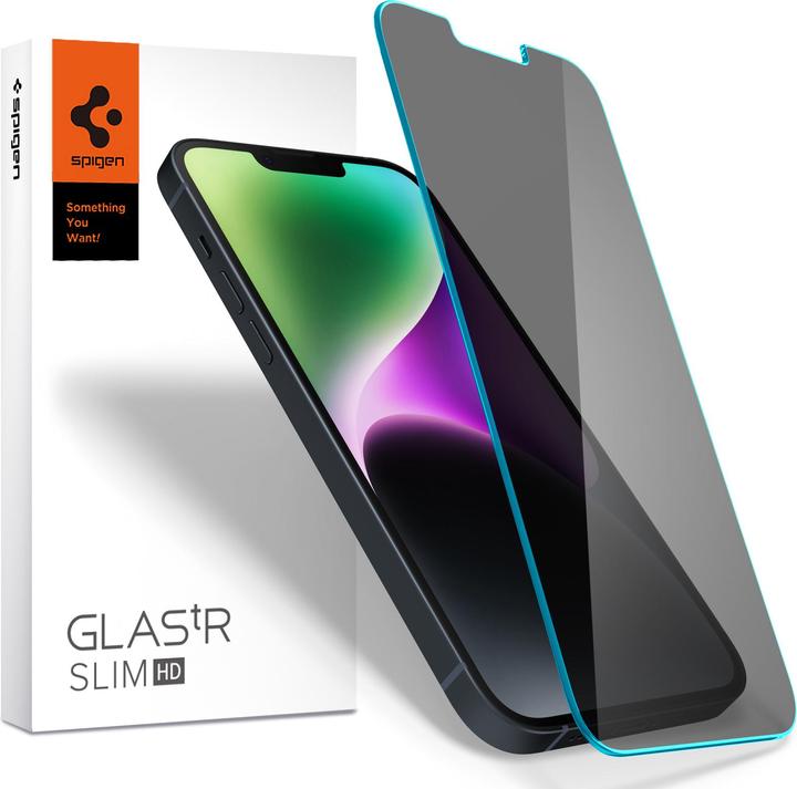 Actual product image Spigen Tempered Glass.Tr Slim Iphone 13 Pro Max / 14 Plus Privacy (1 Piece, Apple iPhone 13 Pro Max)