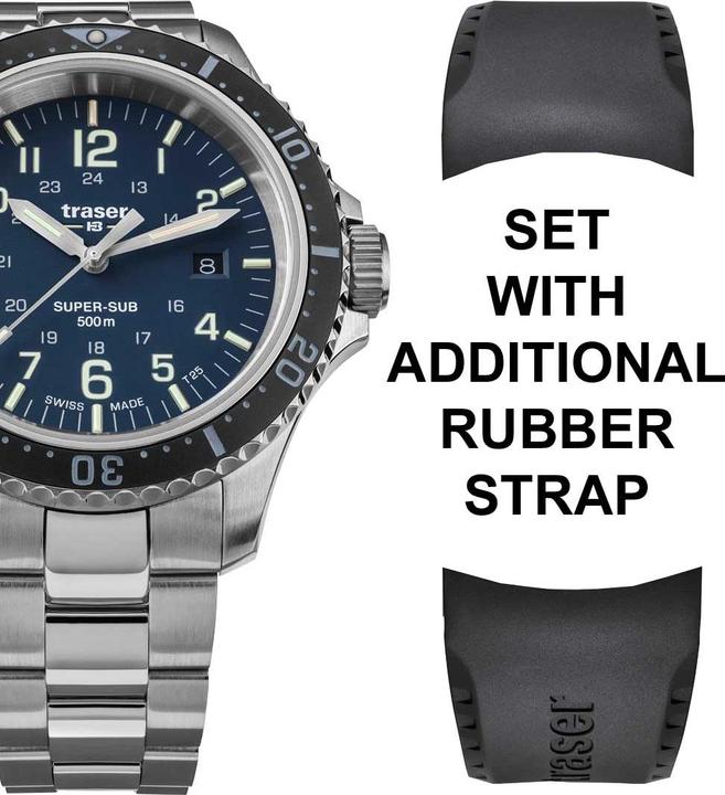 Traser H3 109373 P67 T25 SuperSub Set Blue 46 mm Taucheruhr 50ATM (Taucheruhr, 46 mm)