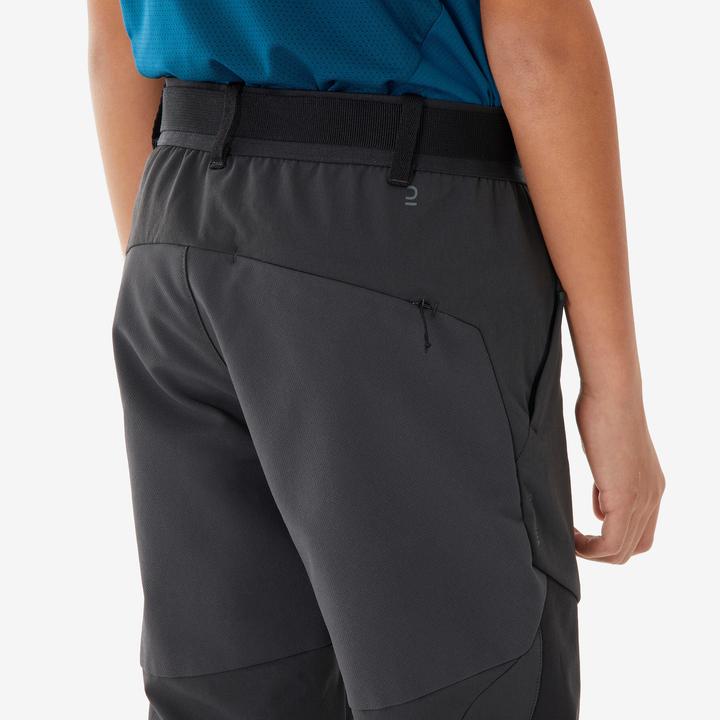 Produktbild Quechua Kids’ softshell hiking trousers, 7-15 years, MH900 - Grey/Black (140)