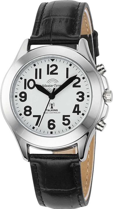 Master Time MTLA-10705-60L sprechende Damen-Funkuhr (Uhr mit Schmuckstein, 38 mm)