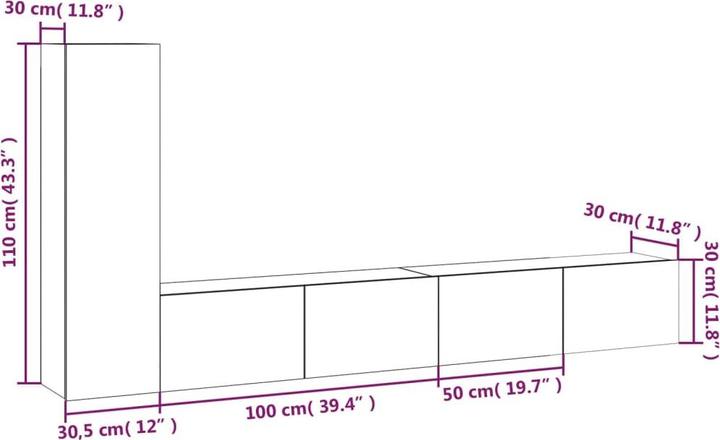 Produktbild VidaXL Conor (100 x 30 x 30 cm)