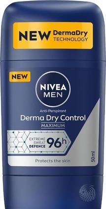 Actual product image NIVEA Men Derma Dry Control Antiperspirant Stick 50ml (Stick, 50 ml)