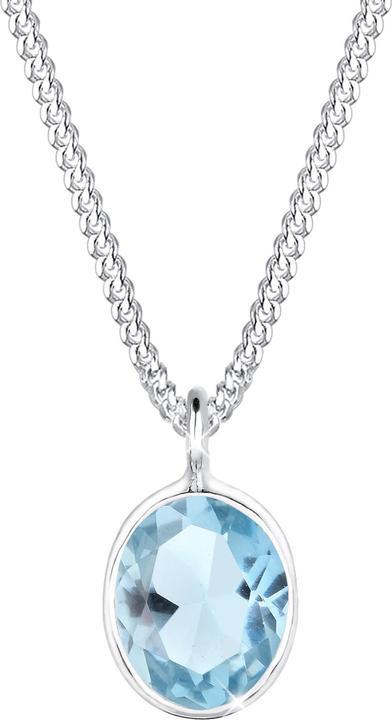 Elli Halskette Geo Oval Topas Edelstein Edel 925 Sterling Silber (925er Sterling Silber, Topas, 45 - 55 cm)
