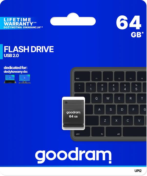 Image du produit Goodram Lecteur flash USB UPI2 64 Go Type-A 2.0 Noir (64 Go, USB-A)