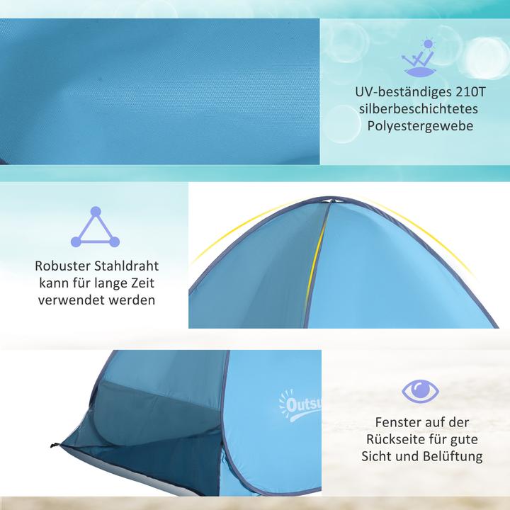 Produktbild Outsunny Pop-Up Zelt für 2 Personen (Wurfzelt, 0.80 kg, 2 Personen)