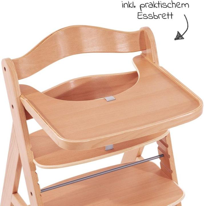 Produktbild Hauck Hochstühle Hochstuhl Alpha Natur - im Sparset inkl. Holz-Essbrett (Hochstuhl)