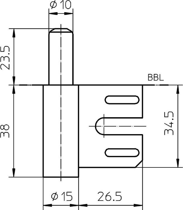 Produktbild Simonswerk Türband-Rahmenteil V 8100 WF, Band ø 15 mm, schwarz