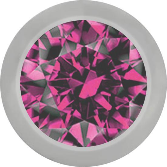 Star Piercing Kugel silber mit Kristall pink (ohne Messing, Titan G23)