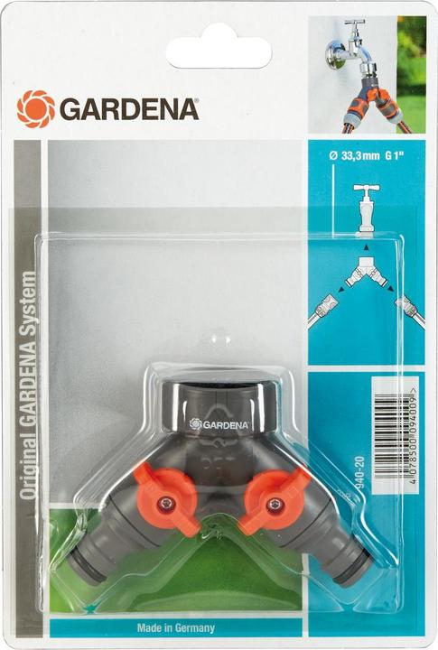 Actual product image Gardena Two-way valve (2 way distributor, Tap adaptor, Multi-coupling, 33.30 mm)