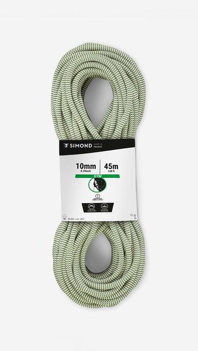 Simond Corde d'escalade 10 mm x 45 m - Klimb Gym vert (45 m)
