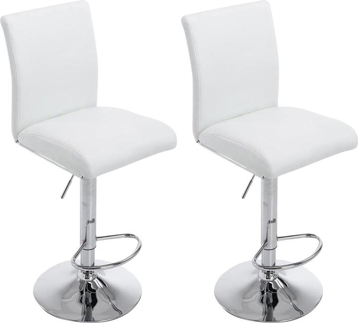 Actual product image CLP Set of 2 bar stools Cologne imitation leather chrome, white