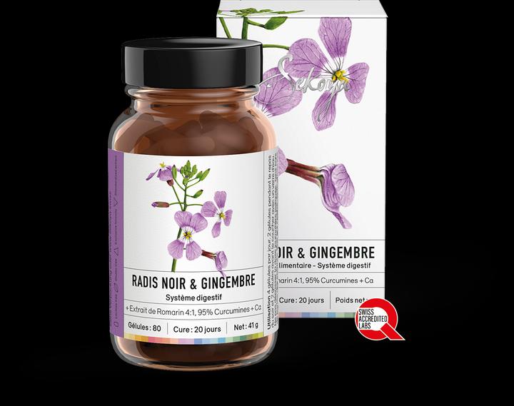 Actual product image Sekoya Black radish & ginger | Liver detoxification (80 Piece, Capsules)