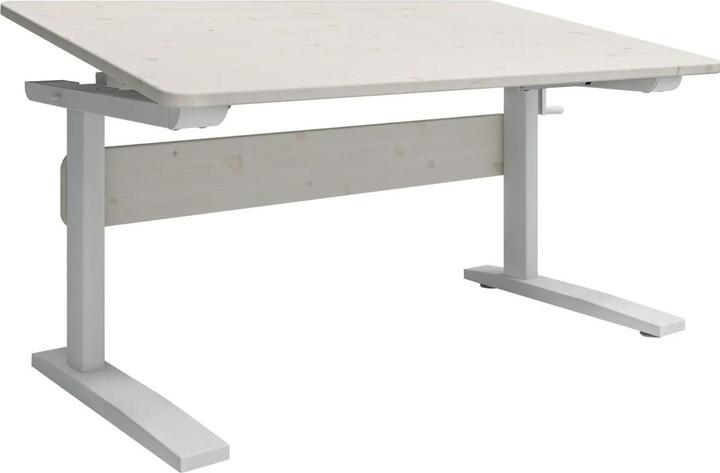 Produktbild Flexa Study Classic Schreibtisch höhenverstellbar mit Kippfunktion Weiss lasiert