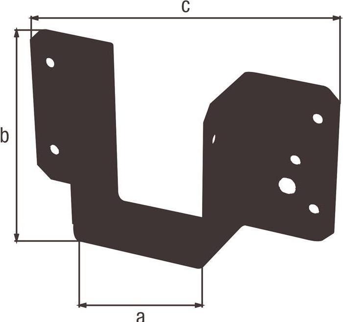 Actual product image GAH Balkenschuh 51/61 1 mm Stahl verzinkt, schwarz kunststoffbesch. abgerundete Ecken (Joist hanger, 10 pcs.)