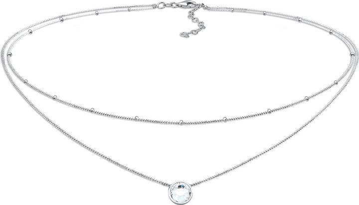 Immagine prodotto Elli Collana Choker Strato Catena a sfere di cristallo Argento 925 (Cristallo di vetro, Argento 925, 36 cm)
