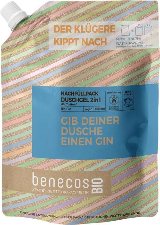 Produktbild Benecos Gib deiner Dusche einen Gin Duschgel 2in1 Gin Haut & Haar Nachfüllpack Bio (1000 ml)