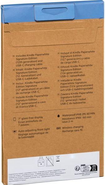 Immagine prodotto Amazon Kindle Paperwhite 2024 12th Gen Signature (7", 32 GB, Metallico, Nero)