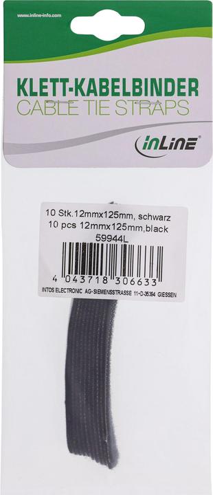 Produktbild InLine Klettkabelbinder mit Lasche 12x125mm (Klettkabelbinder, 125 mm, 10 Stk.)