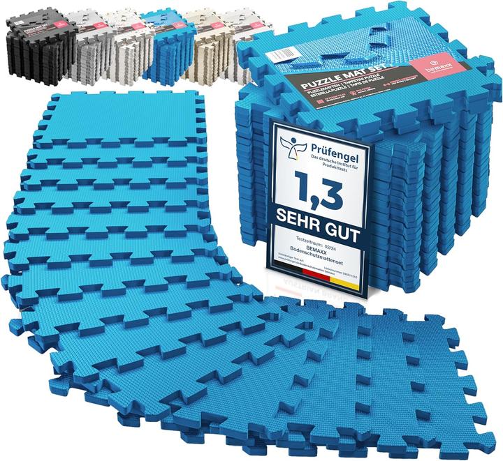 Actual product image BeMaxx Protective Puzzle Mat Set, 18 Pieces Blue (1 cm)
