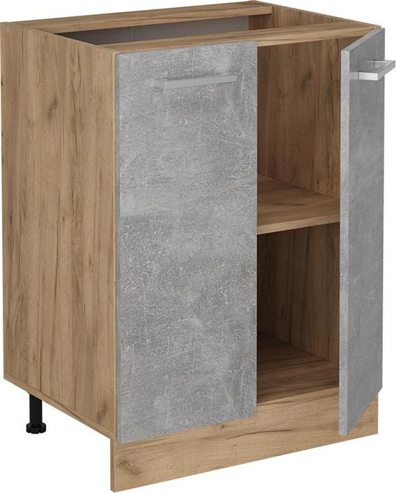 Actual product image Vicco Küchenunterschrank R-Line, Beton/Goldkraft Eiche, 60 cm, AP Anthrazit