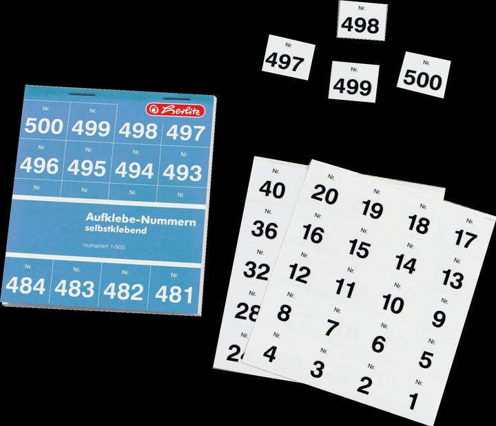 Image du produit Herlitz Numéros autocollants numérotés de 1 à 500