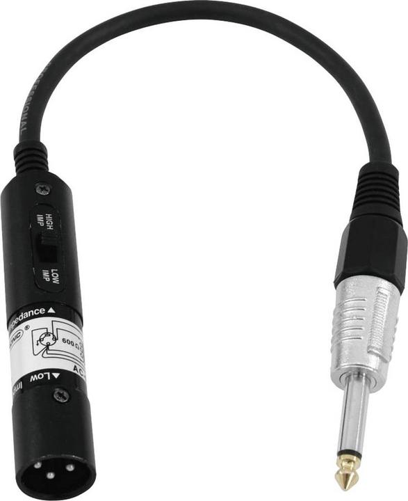 Actual product image Omnitronic Adapter cable XLR(M)/jack mono 0,3m sw (0.30 m, XLR)