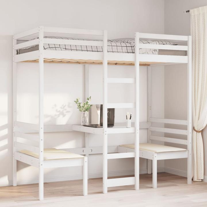 Produktbild VidaXL Hochbett mit Schreibtisch & Stühlen (75 x 190 cm)