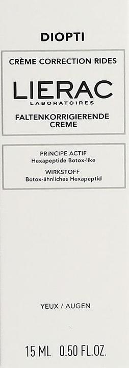 Nährwerte und Zutaten Lierac Creme zur Faltenkorrektur (Crème, 15 ml, Tag + Nacht)