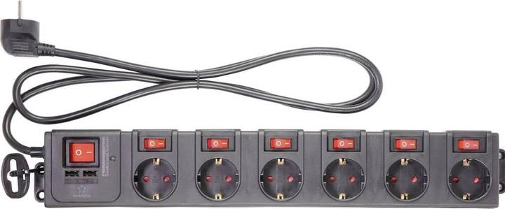 Produktbild Renkforce 615C-CMB-SUSB Steckdosenleiste mit Schalter Schwarz Schutzkontakt (6 x, CEE 7/3, 1.50 m)