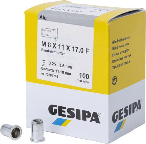 Produktbild Gesipa BlindnietmutternM8 11x17,0 Alu
